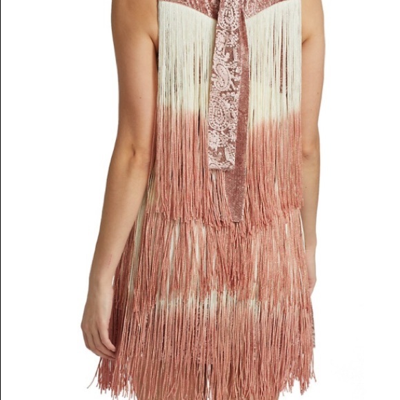 Alexis Mayla Fringe Mini Pink Dress Amazing Offer - Picture 4 of 5